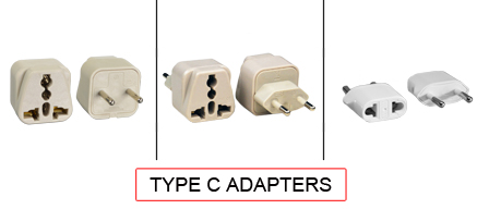 TYPE C Adapters are used in the following Countries:
<br>
Primary Countries known for using TYPE C adapters are Austria, Belgium, Brazil, Chile, Denmark, Germany, Finland, Greece, Greenland, France, Italy, Israel, Netherlands, Norway, Philippines, Poland, Sweden, Switzerland, Thailand, Turkey, Thailand, Vietnam.

<br>Additional Countries that use TYPE C adapters are 
Afghanistan, Albania, Algeria, Andorra, Angola, Argentina, Armenia, Azerbaijan, Bangladesh, Belarus, Benin, Bolivia, Bosnia & Herzegovina, Botswana, Bulgaria, Burkina Faso, Burundi, Cameroon, Canary Islands, Cape Verde, Central African Republic, Chad, Channel Islands, Comoros, Congo - Democratic Republic, Congo - Republic of the, Croatia, Czech Republic, Djibouti, Egypt, El Salvador, Equatorial Guinea, Eritrea, Estonia, Ethiopia, Faroe Islands, French Guiana, French Polynesia, Gabon, Gaza Strip, Georgia, Gibraltar, Guadeloupe, Guinea, Guinea-Bissau, Hungary, Iceland, India, Indonesia, Iran, Iraq, Ivory Coast, Jordan, Kazakhstan, Korea - North, Korea - South, Kyrgyzstan, Laos, Latvia, Lebanon, Lesotho, Libya, Liechtenstein, Lithuania, Luxembourg, Macedonia, Madagascar, Mali - Republic of, Martinique, Mauritania, Mauritius, Moldova, Monaco, Mongolia, Montenegro, Morocco, Mozambique, Myanmar, Namibia, Nepal, Netherlands Antilles, New Caledonia, Niger, Norway, Oman, Pakistan, Paraguay, Peru, Portugal, Reunion, Romania, Russia, Rwanda, San Marino, So Tom & Principe, Senegal, Serbia, Slovakia, Slovenia, Somalia, South Africa, Spain, Sri Lanka, Sudan, Suriname, Swaziland, Syria, Tajikistan, Togo, Tunisia, Turkmenistan, Ukraine, Uruguay, Uzbekistan, Zambia. 

<br><font color="yellow">*</font> Additional Type C Electrical Devices:


<br><font color="yellow">*</font> <a href="https://internationalconfig.com/icc6.asp?item=TYPE-C-PLUGS" style="text-decoration: none">Type C Plugs</a> 

<br><font color="yellow">*</font> <a href="https://internationalconfig.com/icc6.asp?item=TYPE-C-CONNECTORS" style="text-decoration: none">Type C Connectors</a> 

<br><font color="yellow">*</font> <a href="https://internationalconfig.com/icc6.asp?item=TYPE-C-OUTLETS" style="text-decoration: none">Type C Outlets</a> 

<br><font color="yellow">*</font> <a href="https://internationalconfig.com/icc6.asp?item=TYPE-C-POWER-CORDS" style="text-decoration: none">Type C Power Cords</a>

<br><font color="yellow">*</font> <a href="https://internationalconfig.com/icc6.asp?item=TYPE-C-POWER-STRIPS" style="text-decoration: none">Type C Power Strips</a>

<br><font color="yellow">*</font> <a href="https://internationalconfig.com/worldwide-electrical-devices-selector-and-electrical-configuration-chart.asp" style="text-decoration: none">Worldwide Selector. View all Countries by TYPE.</a>

<br>View examples of TYPE C adapters below.